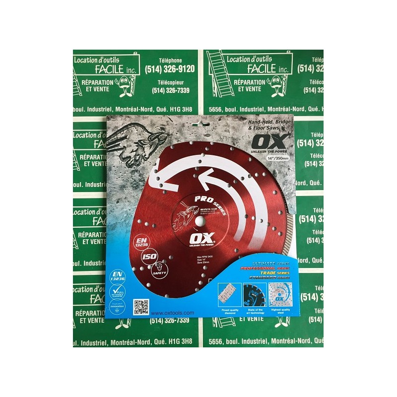 Diamond blade 14" OX-PU10-14-20